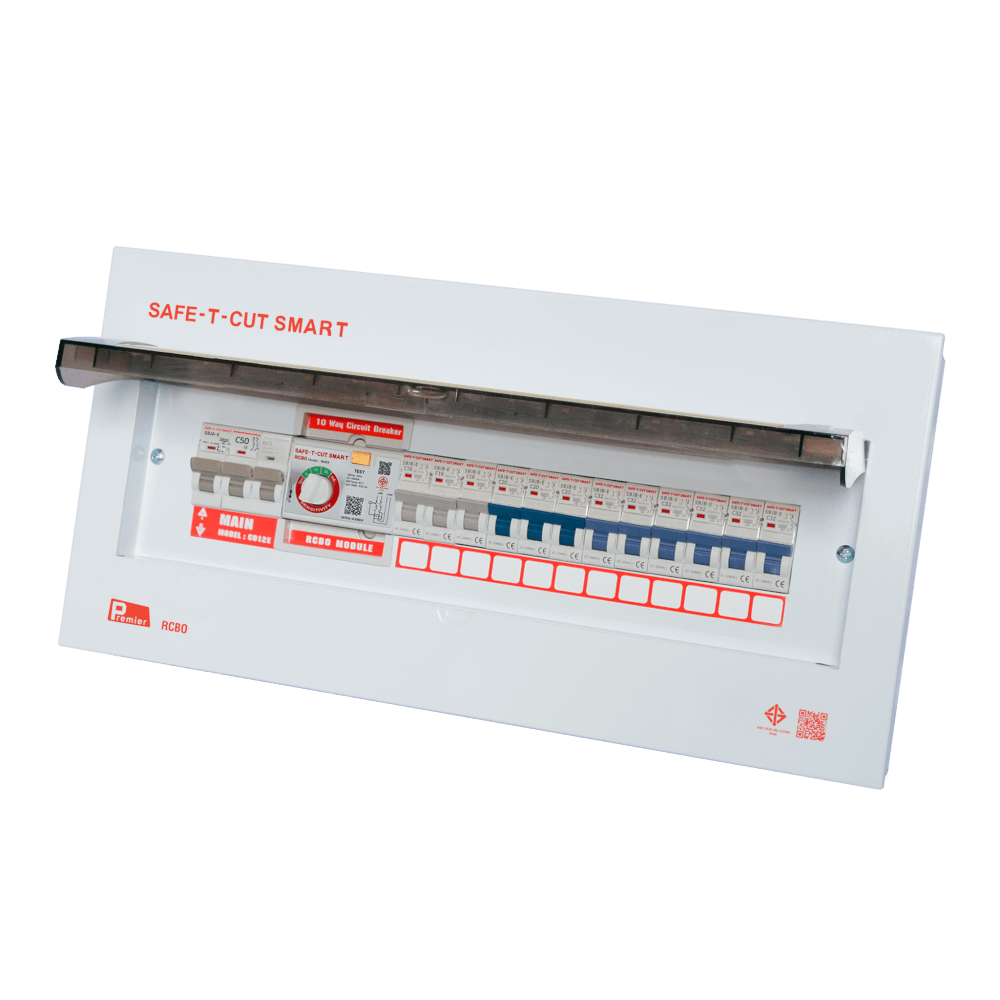 ชุดตู้คอนซูเมอร์ 12 ช่อง เบรคเกอร์กันดูด 50 แอมป์ เซฟ-ที-คัท สมาร์ท รุ่น PREMIER RCBO_1